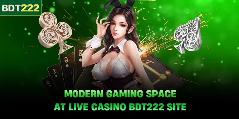 Modern gaming space at live casino BDT222 site